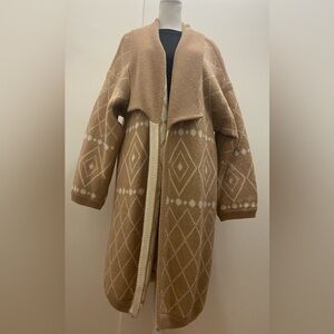 Vintage Escada Beige Mohair Wool Diamond Pattern Cardigan Size 40